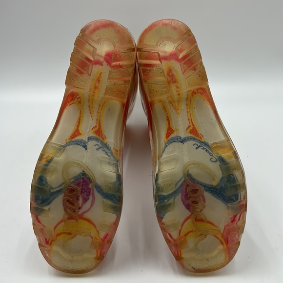 COACH PIXY DREAM MULTI COLOR RUBBER RAIN BOOT WOMEN SIZE 8 PINK PURPLE ORANGE - Picture 5 of 9